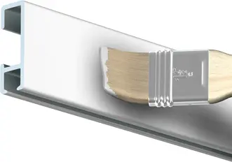 9.4348 Настенный рельс Клик,грунт под покраску 25ммх8,2мм, 200 см(шт.). Каталог товарів. Багет. Система галерейних підвісів ArtiTeq