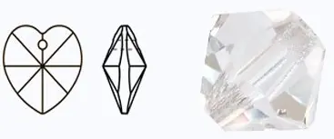 497 68 301 MC Pendant Heart CRYSTAL камни фольгированные. Каталог товарів. Стрази. Preciosa