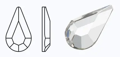 00030/438-15-110/CRYSTAL M.C Pearshape FB камни фольгированные. Каталог товарів. Стрази. Preciosa