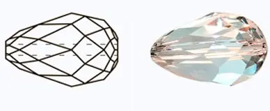 497 55 001 MC Bead Pear CRYSTAL камни пришивные. Каталог товарів. Стрази. Preciosa