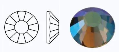 10430 AB/438-11-612/GOLD BERYL M.C.Rose VIVA12 стразы фольгированные. Каталог товарів. Стрази. Preciosa