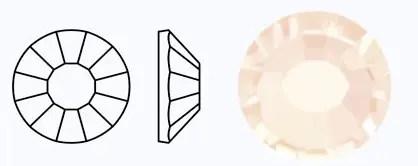 00530/438-11-612/GOLD QUARTZ M.C.Rose VIVA12 фольгированные стразы Preciosa. Каталог товарів. Стрази. Preciosa