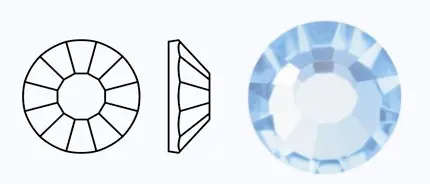 60000/438-11-612/AQUAMARINE M.C.Rose VIVA12 фольгированные стразы Preciosa. Каталог товарів. Стрази. Preciosa