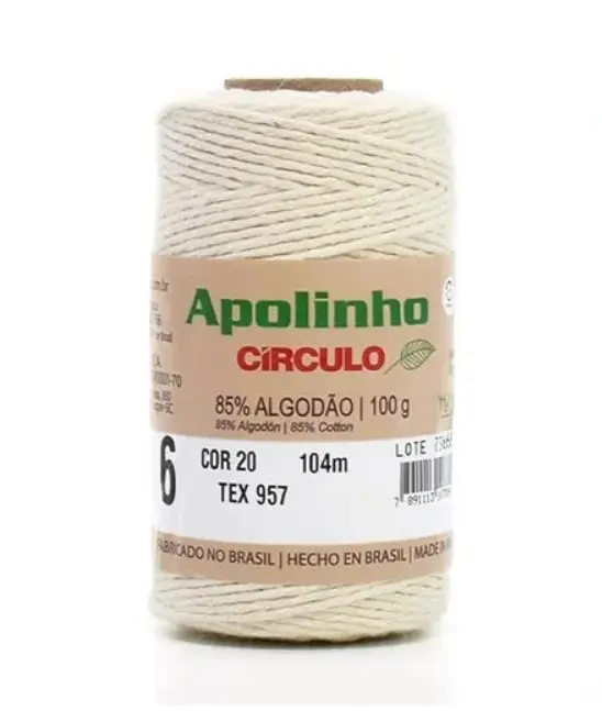 20 APOLINHO 6(85%% бавовна , 15%%інші волокна 100гр. 104м.). Каталог товарів. Вязання. Пряжа Circulo