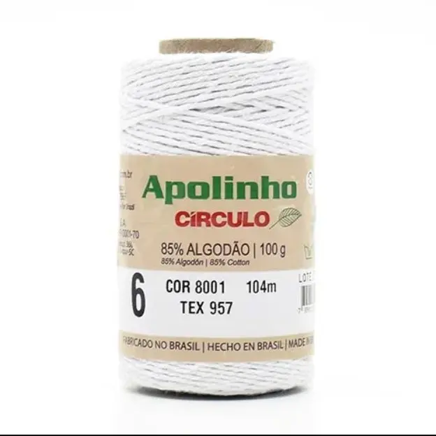 8001 APOLINHO 6 (85%% бавовна , 15%%інші волокна 100гр. 104м.). Каталог товарів. Вязання. Пряжа Circulo