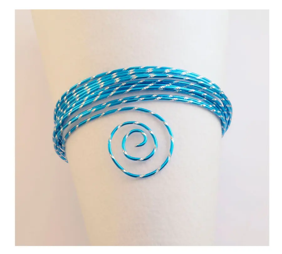 24245-012 Алюминиевая проволока с декоративными срезами, 5м, цвет бирюзовый. Каталог товарів. Інструменти та фурнітура. Декоративний дріт