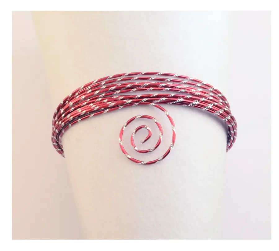 24245-007 Алюминиевая проволока с декоративными срезами, 5м, цвет красный. Каталог товарів. Інструменти та фурнітура. Декоративний дріт