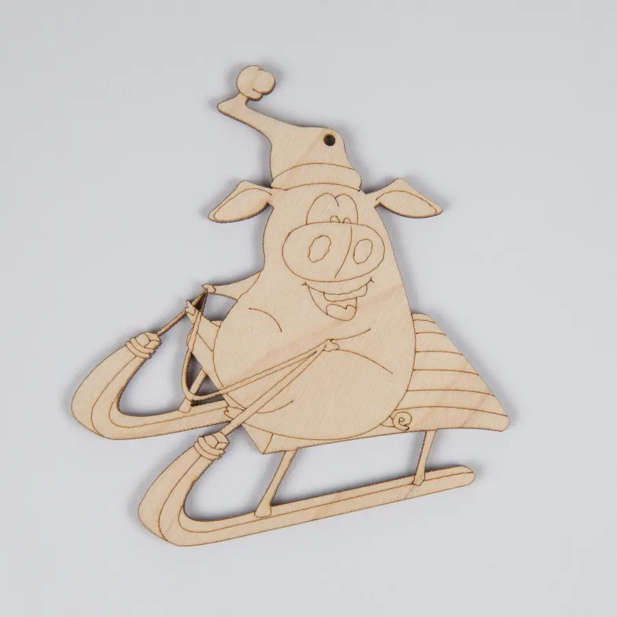 7127-F Деревянные заготовки для декупажа. Свиньи зимой . Каталог товарів. Творчість. Фанерні заготівки під декупаж